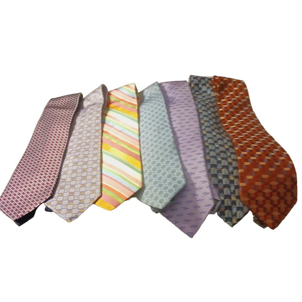 7 vintage Tommy Hilfiger 100% silk ties, preowned